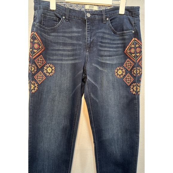 Vintage America Blues Jeans Women's Size 12/31 Bestie Embroidered Boho Aztec - Picture 2 of 14